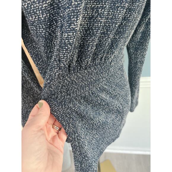 Carol Rose Marled Knit Cardigan Swearer Size Medium Petite Navy Blue - Picture 10 of 10